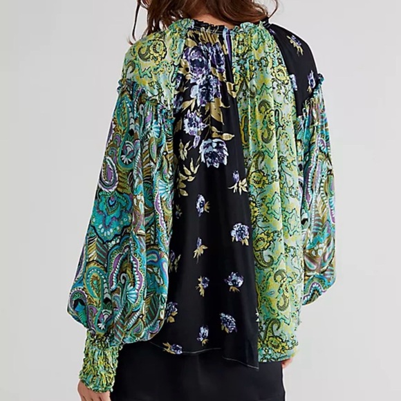 Free People Multicolor Paisley and Floral Blouse - Picture 2 of 4